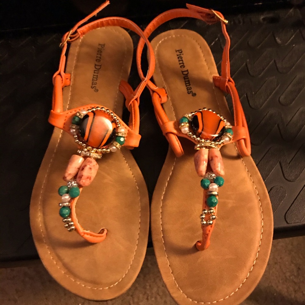 Super cute orange strapped sandals